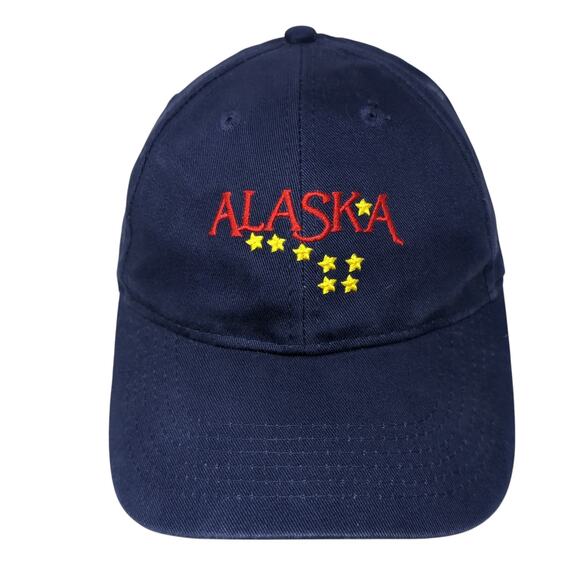 Alaska Strapback Baseball Cap Blue One Size Adjustable Embroidered Arctic Circle - Picture 1 of 9